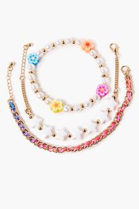 BLUE/MULTI Star & Floral Chain Bracelet Set, image 2