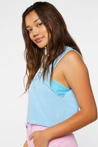 BLUE/MULTI Angel Graphic Raw-Cut Muscle Tee, image 2