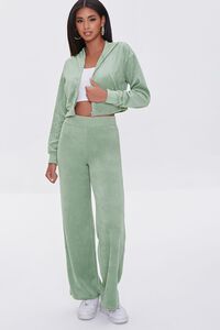 GREEN Velour High-Rise Sweatpants, image 1