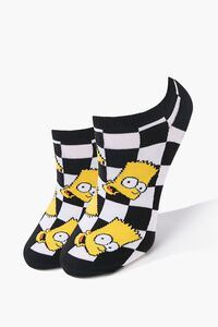 Bart Simpson Checkered Ankle Socks, image 1