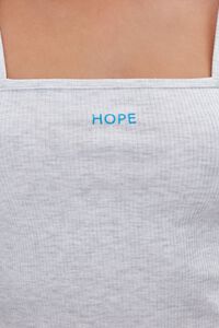 HEATHER GREY/BLUE Ribbed Hope Graphic Cami, image 5