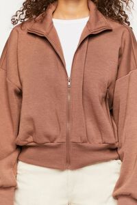 BROWN Fleece Zip-Up Jacket, image 5