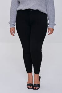 BLACK Plus Size Basic Skinny Jeans, image 2