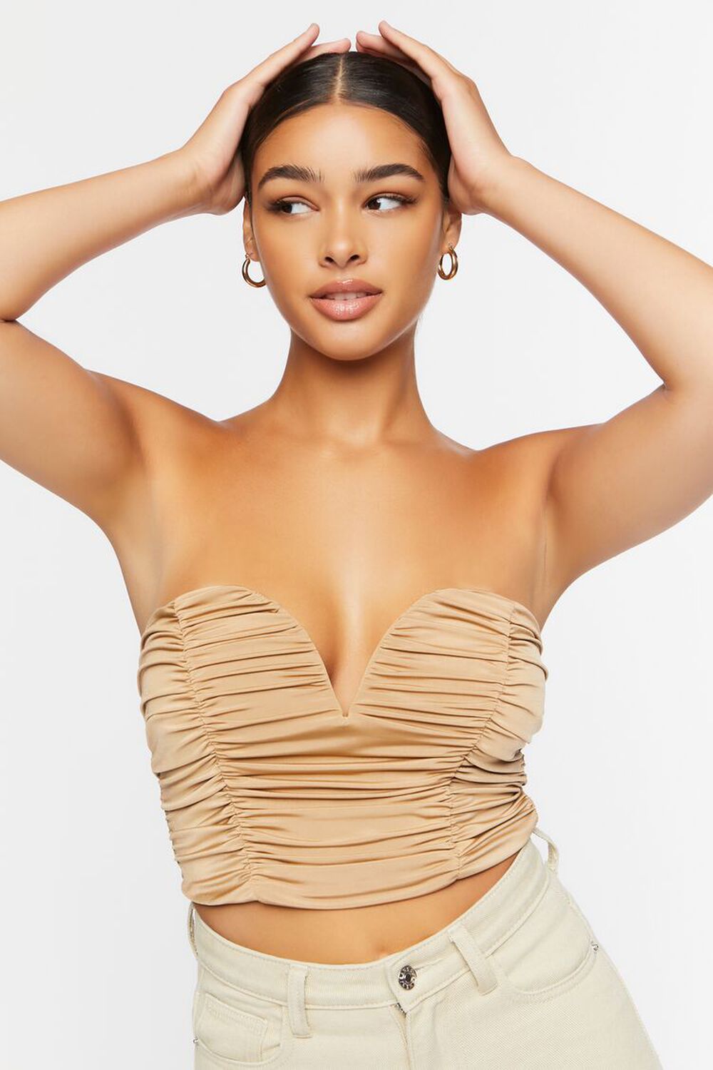 COCOA Ruched Cropped Tube Top, image 1