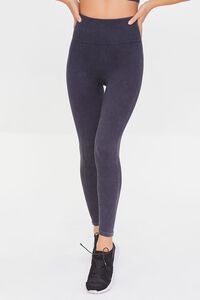 BLACK Active Seamless Thick Ribbed Leggings, image 2