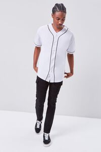 WHITE/BLACK Contrast Piped-Trim Shirt, image 5