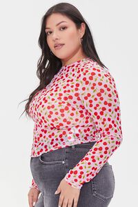 PINK/RED Plus Size Cherry Print Top, image 2