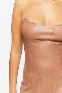 CAROB Faux Leather Strapless Mini Dress, image 5