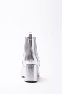 SILVER Metallic Faux Leather Booties, image 2