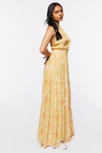 IVORY/YELLOW Floral Print Halter Maxi Dress, image 2