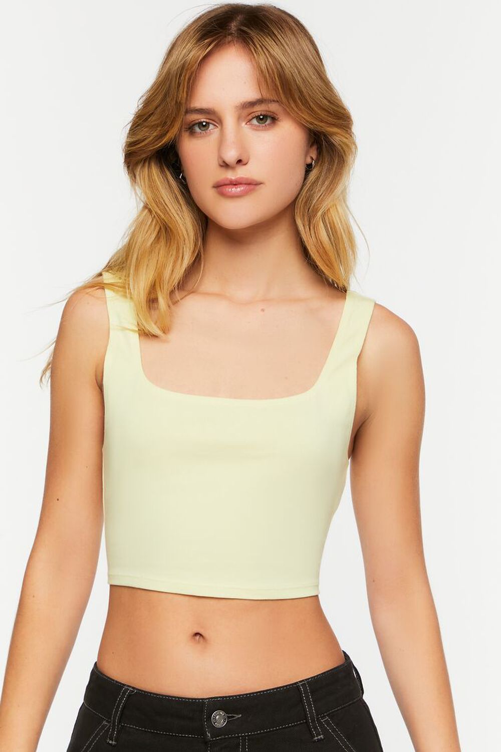 BUTTERFLY GREEN Cropped Tank Top, image 1