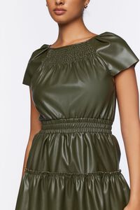 OLIVE Faux Leather Tiered Mini Dress, image 5