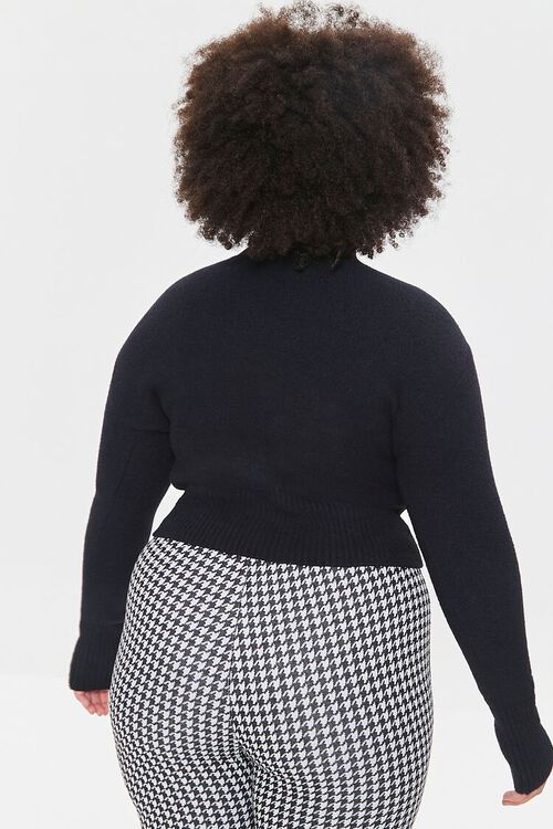BLACK Plus Size Mock Neck Sweater, image 3
