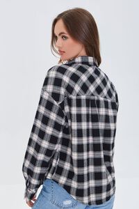 BLACK/MULTI Plaid Button-Front Flannel Shirt, image 3