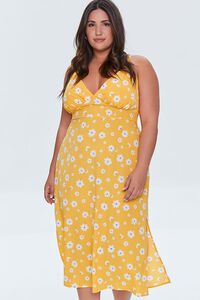 YELLOW/MULTI Plus Size Daisy Floral Cami Dress, image 4