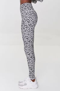 WHITE/BLACK Active Leopard Print Leggings, image 3