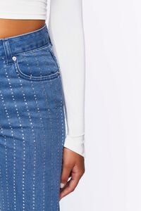 MEDIUM DENIM Rhinestone-Striped 90s-Fit Jeans, image 6