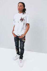 BLACK/MULTI Embroidered Graphic Paint Splatter Jeans, image 5