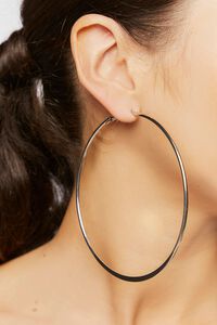 SILVER Upcycled Oversized Hoop Earrings, image 1