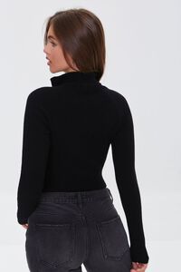 BLACK Ribbed Half-Zip Sweater, image 3