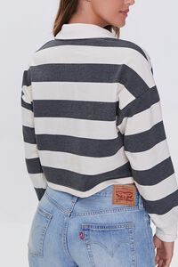 CHARCOAL/CREAM Striped Rugby Shirt, image 3