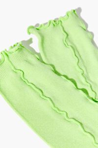 GREEN Lettuce-Edge Seamed Crew Socks, image 3