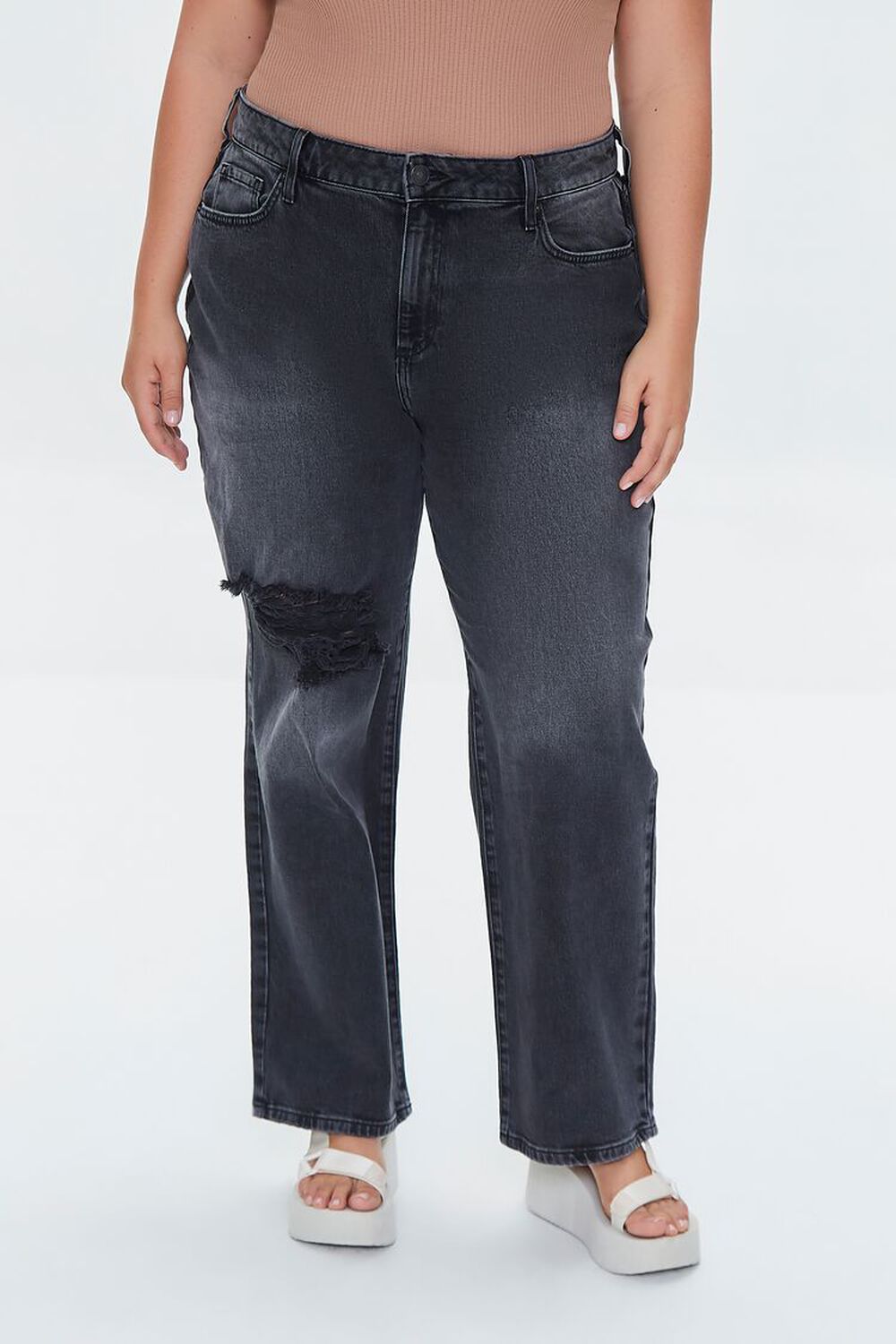 WASHED BLACK Plus Size 90s-Fit High-Rise Jeans, image 2