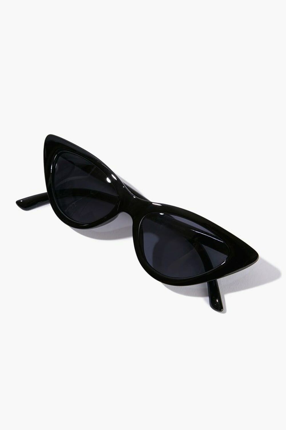 BLACK Skinny Cat-Eye Sunglasses, image 3