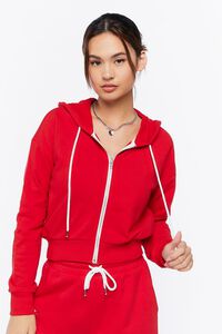 RAVISHING RED Basic Fleece Zip-Up Hoodie, image 5