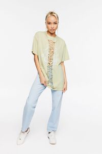 BEIGE/WHITE Knotted Motorcyle Graphic Tunic, image 4