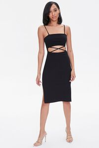 BLACK Strappy Cutout Cami Dress, image 4