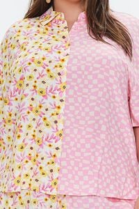 YELLOW/PINK Plus Size Reworked Floral Shirt, image 5