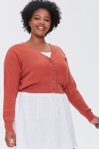 CHESTNUT Plus Size Buttoned Cardigan Sweater, image 1