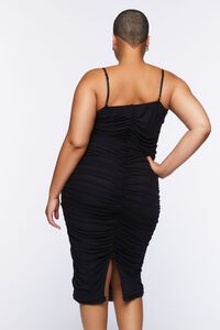 BLACK Plus Size Ruched Bodycon Midi Dress, image 3
