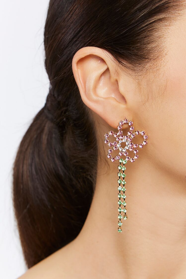 various floral drop earrings 