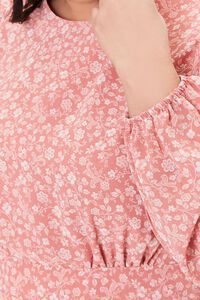 PINK/MULTI Plus Size Floral Print Mini Dress, image 5