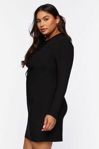 BLACK Plus Size Lace-Up Bodycon Mini Dress, image 3