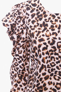 BROWN/BLACK Leopard Print Flounce Top, image 4