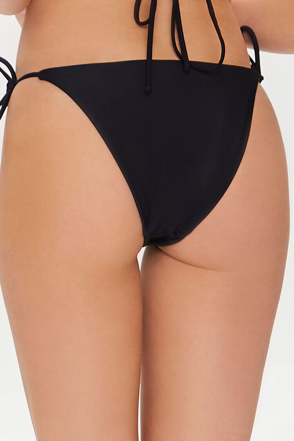 BLACK Side-Tie String Bikini Bottoms, image 3