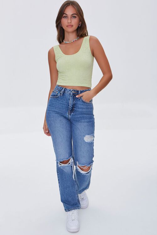 LIME Floral Embroidered Crop Top, image 4