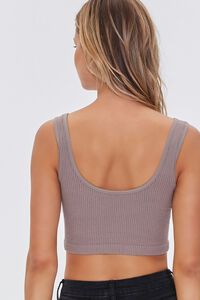 CAPPUCCINO Seamless Ribbed Knit Halter Top, image 3