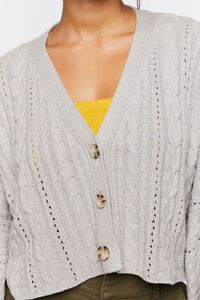 HEATHER GREY Cable Knit Cardigan Sweater, image 5