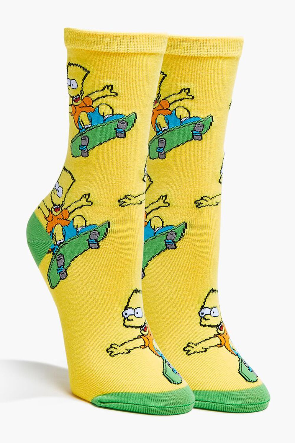 YELLOW/MULTI Bart Simpson Crew Socks, image 1