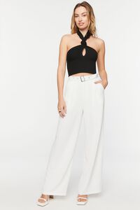 Knotted Cutout Halter Crop Top, image 4