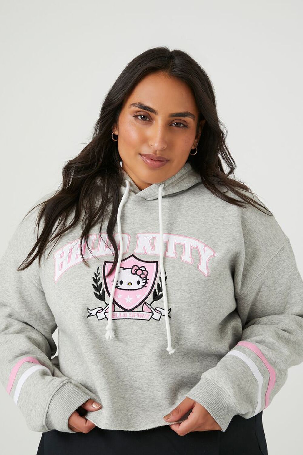 GREY/MULTI Plus Size Hello Kitty Graphic Hoodie, image 1