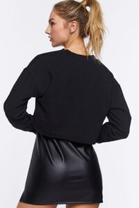 BLACK Active Raw-Cut Cropped Pullover, image 3