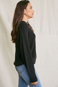 BLACK Purl-Yoke Buttoned Sweater, image 2