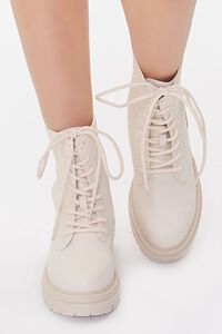 CREAM Faux Leather Ribbed Booties, image 4