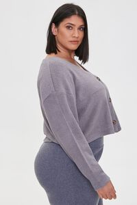 CHARCOAL HEATHER Plus Size Cardigan Sweater, image 2