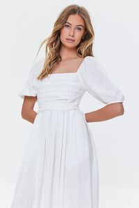 WHITE Peasant-Sleeve Midi Dress, image 4